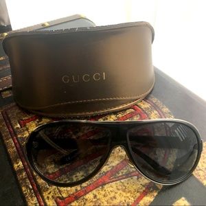 Authentic Gucci black sunglasses, with case